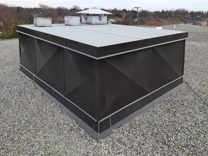 Final Waterproofed and Repaired Elevator Shaft for Flat Roof in Hamilton