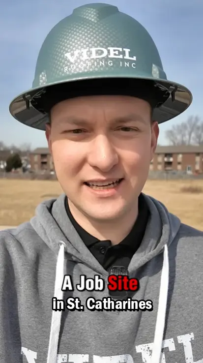 Kyle Hewines showing a step-by-step process to properly repair and seal a leaking plumbing vent in St. Catharines