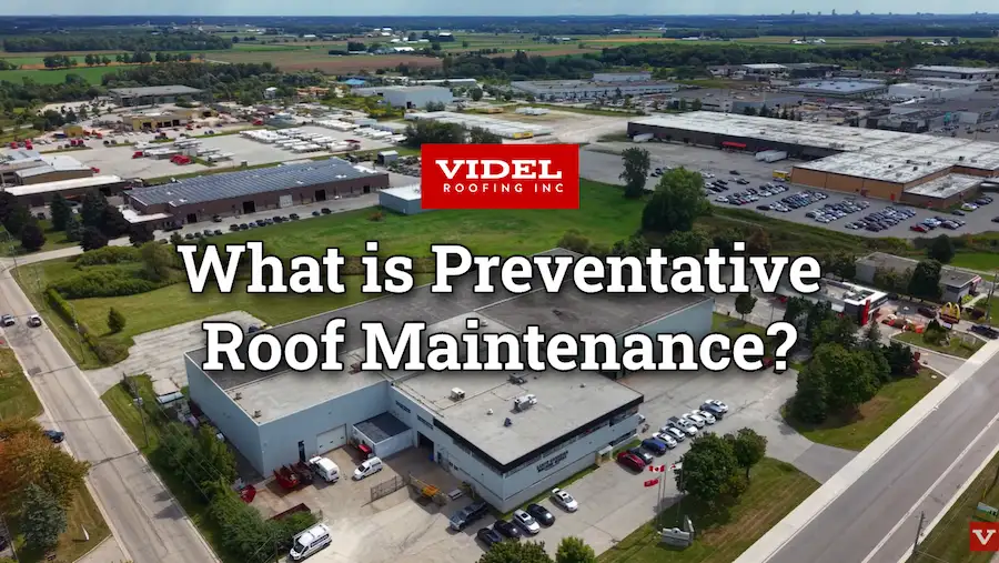 Kyle Hewines of Videl Roofing explaining a preventative roof maintenance plan for commercial flat roofs in Ontario